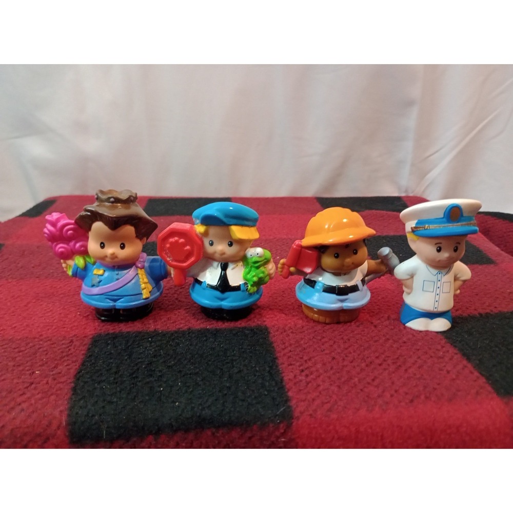 Fisher Price Little People Lot of 4 Emperor Construction Captain Figures Toys